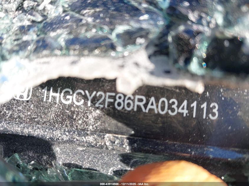 2024 Honda Accord Hybrid Touring VIN: 1HGCY2F86RA034113 Lot: 43918566