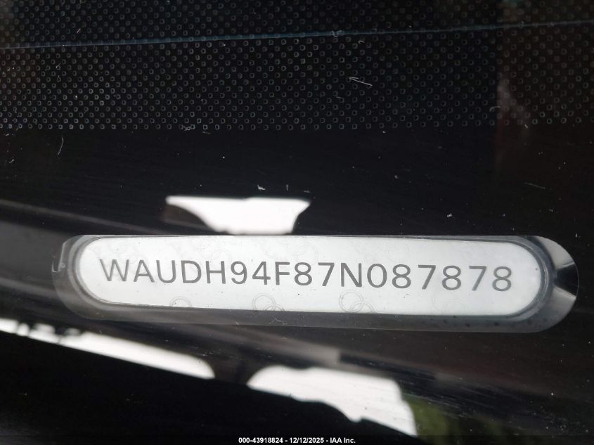 2007 Audi A6 3.2 VIN: WAUDH94F87N087878 Lot: 43918824