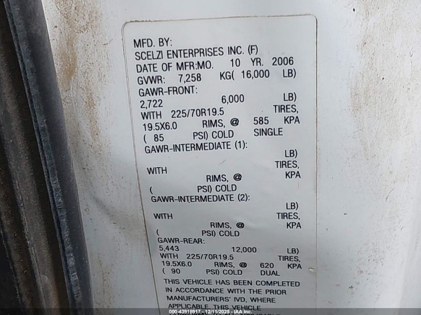 2007 Ford F-450 Chassis Xl/Xlt VIN: 1FDXF46PX7EB23483 Lot: 43918917