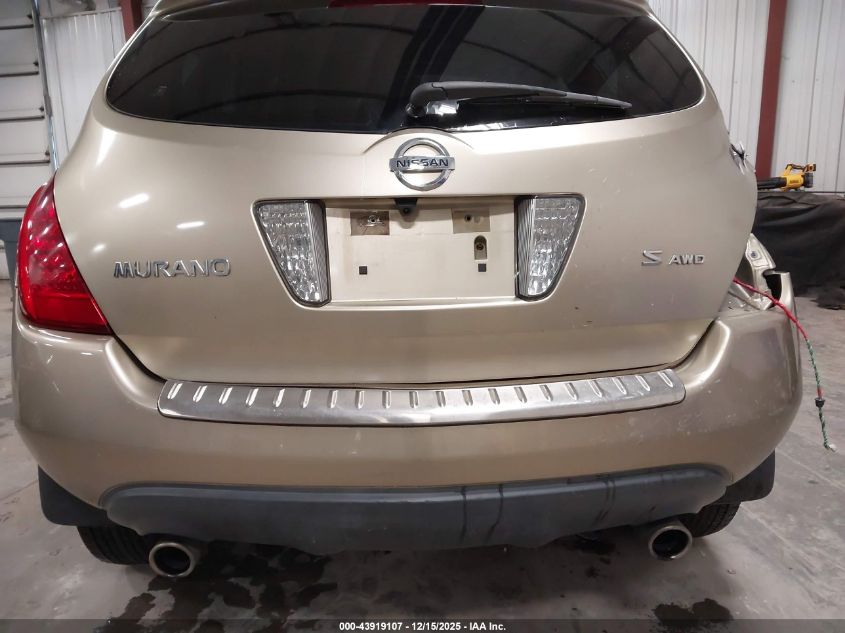 2007 Nissan Murano S VIN: JN8AZ08WX7W621180 Lot: 43919107