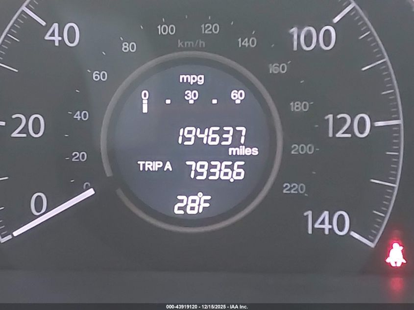 2013 Honda Cr-V Lx VIN: 2HKRM4H34DH630677 Lot: 43919120