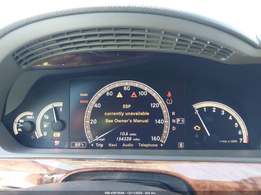 2009 Mercedes-Benz S 550 VIN: WDDNG71X39A263554 Lot: 43919344