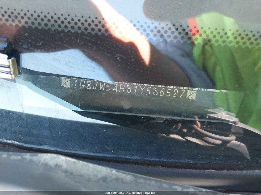 2001 Saturn L300 VIN: 1G8JW54R31Y536527 Lot: 43919359