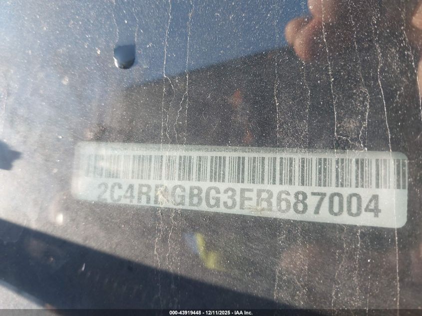 2015 Dodge Grand Caravan Se Plus VIN: 2C4RDGBG3FR687004 Lot: 43919448