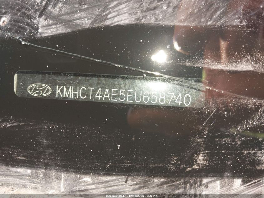 2014 Hyundai Accent Gls VIN: KMHCT4AE5EU658740 Lot: 43919747