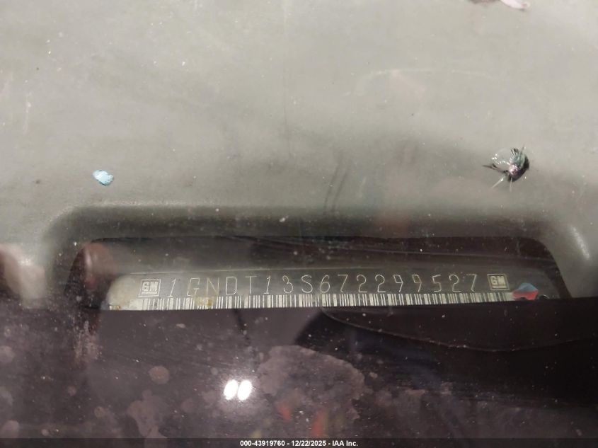 2007 Chevrolet Trailblazer Lt VIN: 1GNDT13S672299527 Lot: 43919760