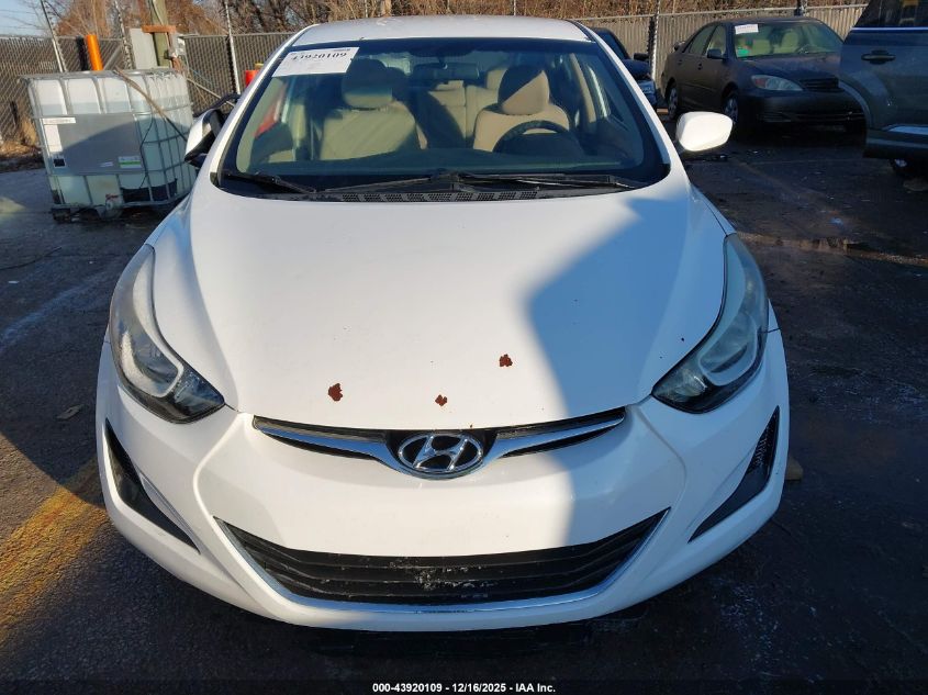 2016 Hyundai Elantra Se VIN: 5NPDH4AE4GH792663 Lot: 43920109