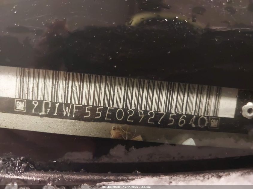 2002 Chevrolet Impala VIN: 2G1WF55E029275640 Lot: 43920230