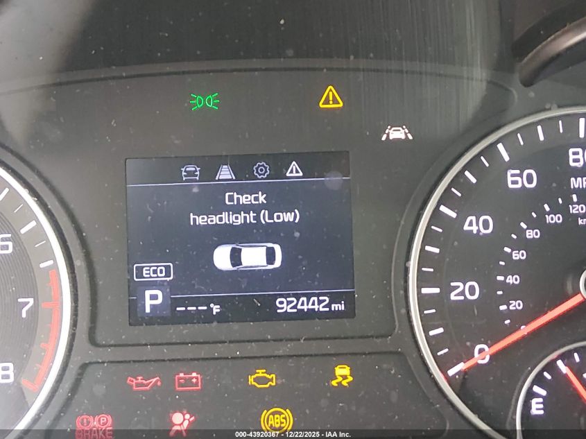 2019 Kia Optima Lx VIN: 5XXGT4L36KG326034 Lot: 43920367