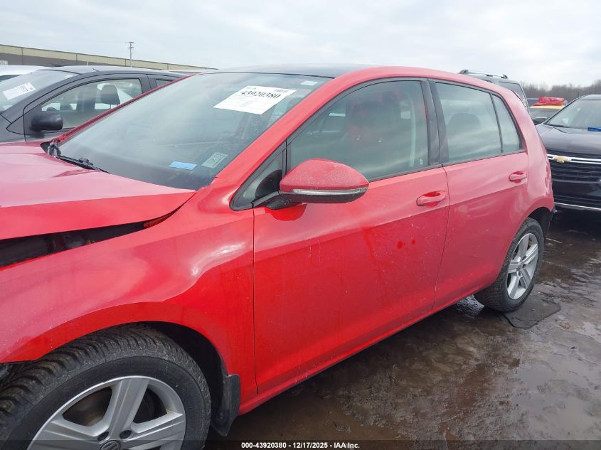 2017 Volkswagen Golf Tsi S 4-Door/Tsi Wolfsburg Edition 4-Door VIN: 3VW117AU7HM075019 Lot: 43920380