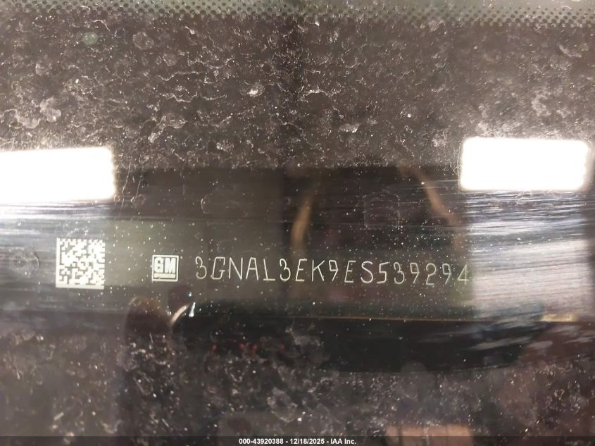 2014 Chevrolet Captiva Sport Lt VIN: 3GNAL3EK9ES539294 Lot: 43920388