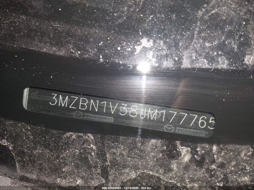 2018 Mazda Mazda3 Touring VIN: 3MZBN1V38JM177765 Lot: 43920493