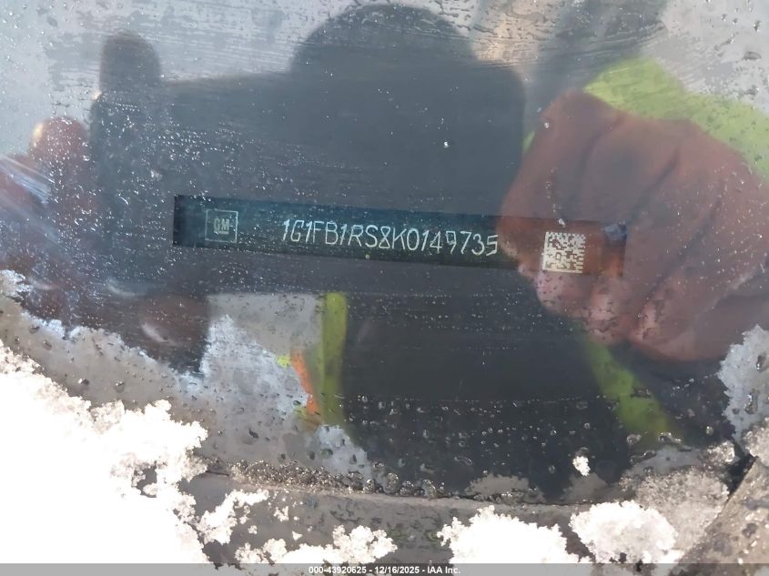 2019 Chevrolet Camaro 1Lt VIN: 1G1FB1RS8K0149735 Lot: 43920625