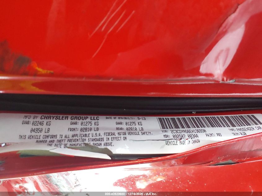 2014 Dodge Challenger Sxt Plus VIN: 2C3CDYAG6EH136930 Lot: 43920680