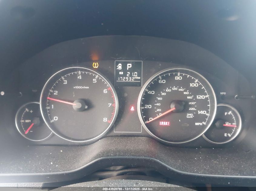 2013 Subaru Outback 2.5I VIN: 4S4BRBAC5D3262292 Lot: 43920788