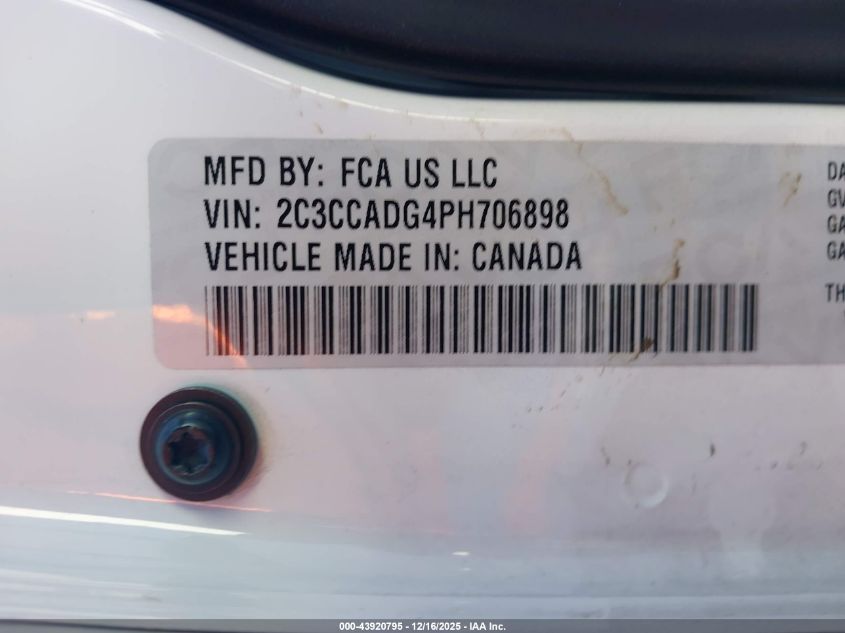 2023 Chrysler 300 Touring L VIN: 2C3CCADG4PH706898 Lot: 43920795