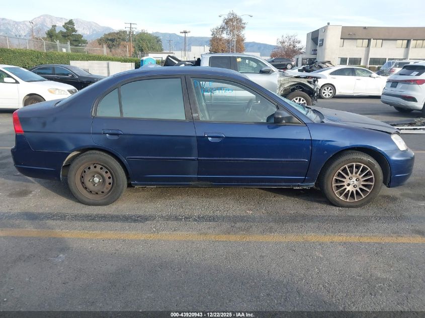 2003 Honda Civic Lx VIN: 2HGES16583H520831 Lot: 43920943