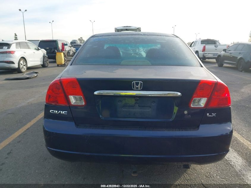 2003 Honda Civic Lx VIN: 2HGES16583H520831 Lot: 43920943