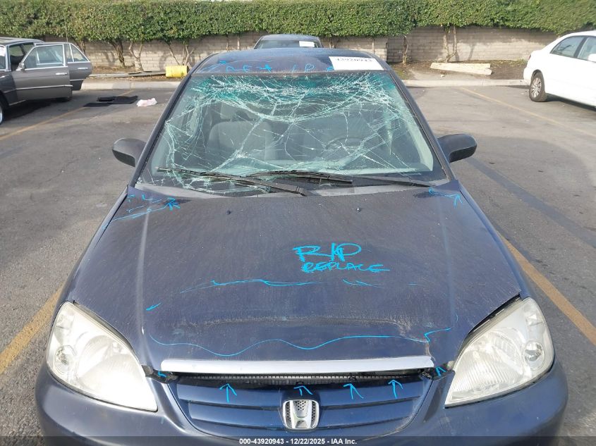 2003 Honda Civic Lx VIN: 2HGES16583H520831 Lot: 43920943