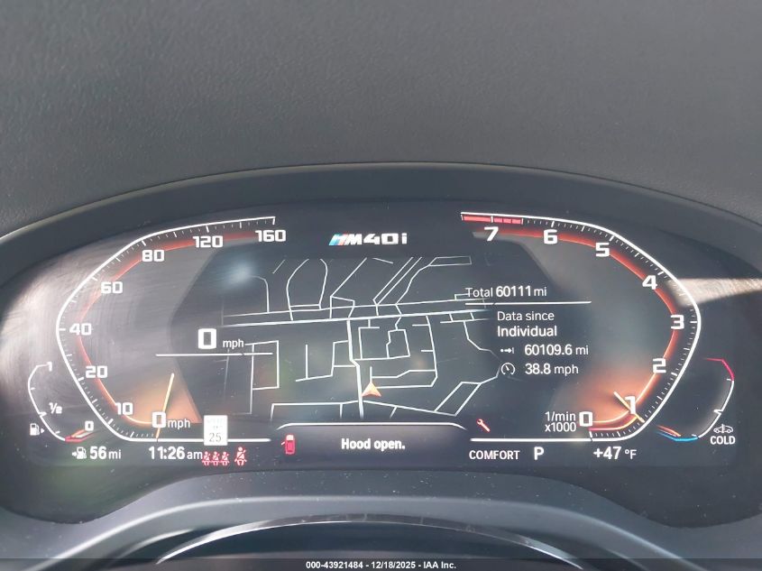 2021 BMW X3 M40I VIN: 5UXTY9C0XM9G76125 Lot: 43921484