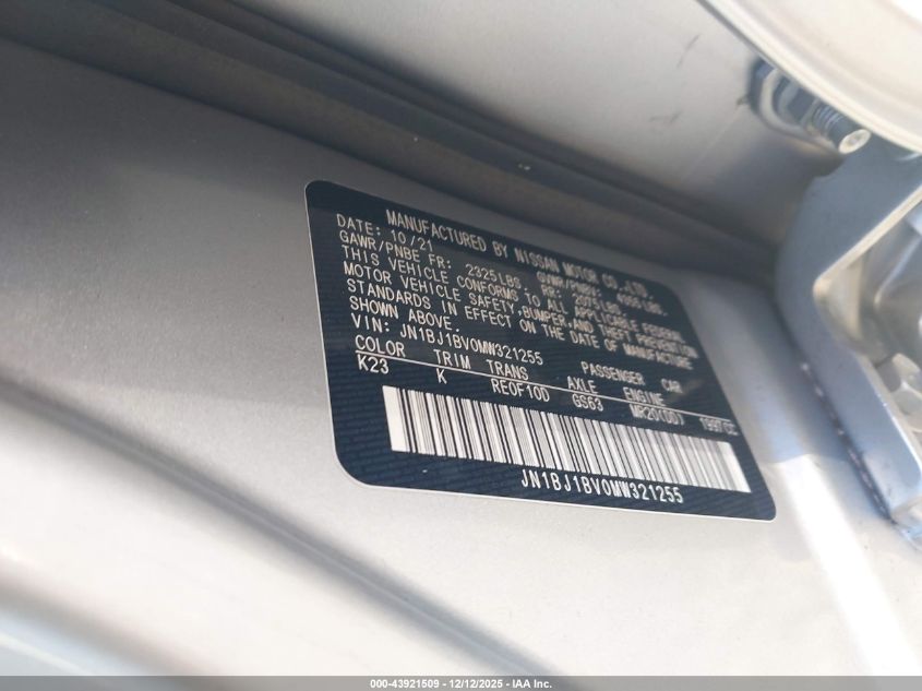 2021 Nissan Rogue Sport Sv Fwd Xtronic Cvt VIN: JN1BJ1BV0MW321255 Lot: 43921509