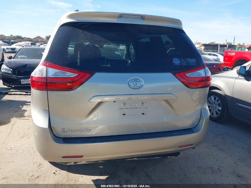 2015 Toyota Sienna Le 8 Passenger VIN: 5TDKK3DC6FS663698 Lot: 43921563