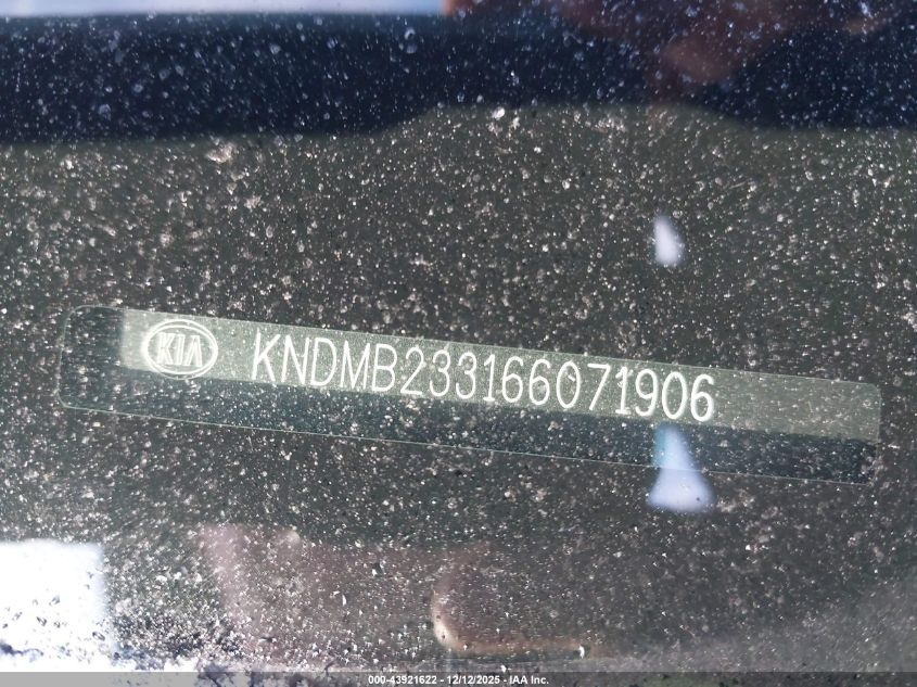 2006 Kia Sedona Ex/Lx VIN: KNDMB233166071906 Lot: 43921622