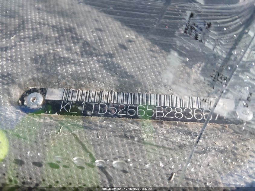 2005 Chevrolet Aveo Ls VIN: KL1TD52665B283667 Lot: 43921661