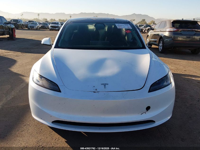 2025 Tesla Model 3 VIN: 5YJ3E1EA4SF049843 Lot: 43921762