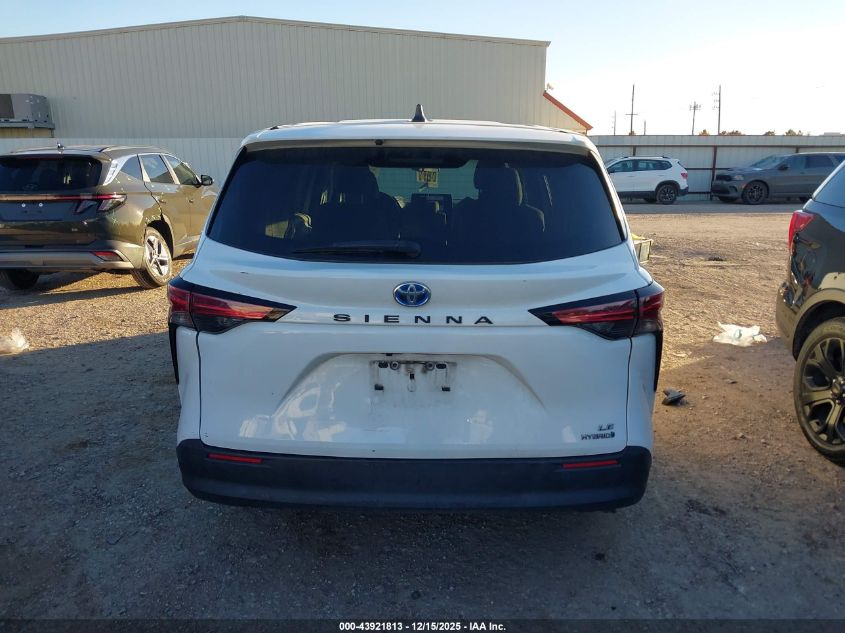2022 Toyota Sienna Le VIN: 5TDKRKEC8NS112840 Lot: 43921813