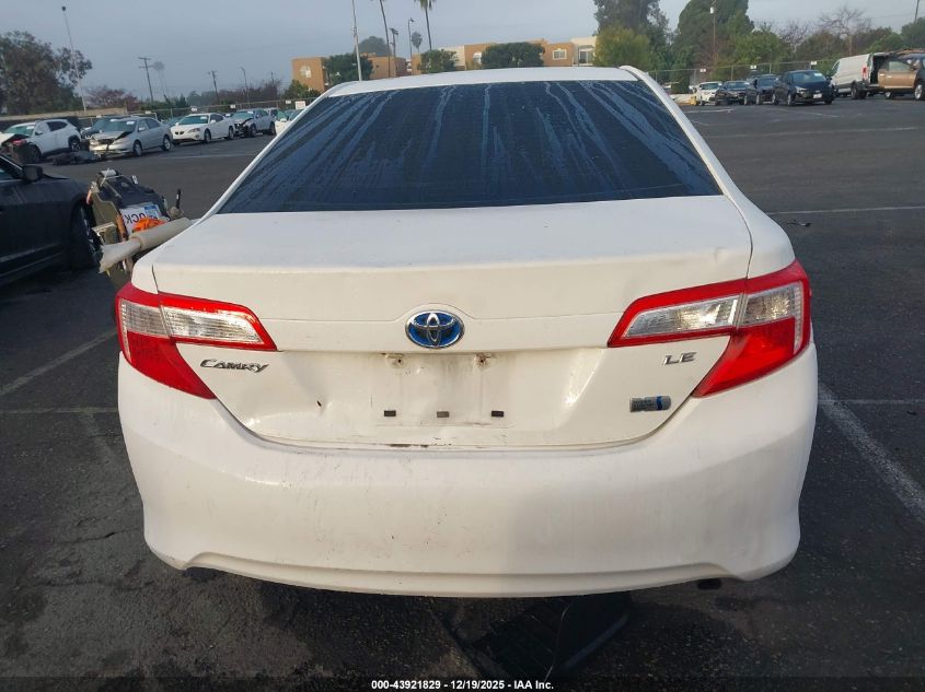 2012 Toyota Camry Hybrid Le VIN: 4T1BD1FKXCU033768 Lot: 43921829