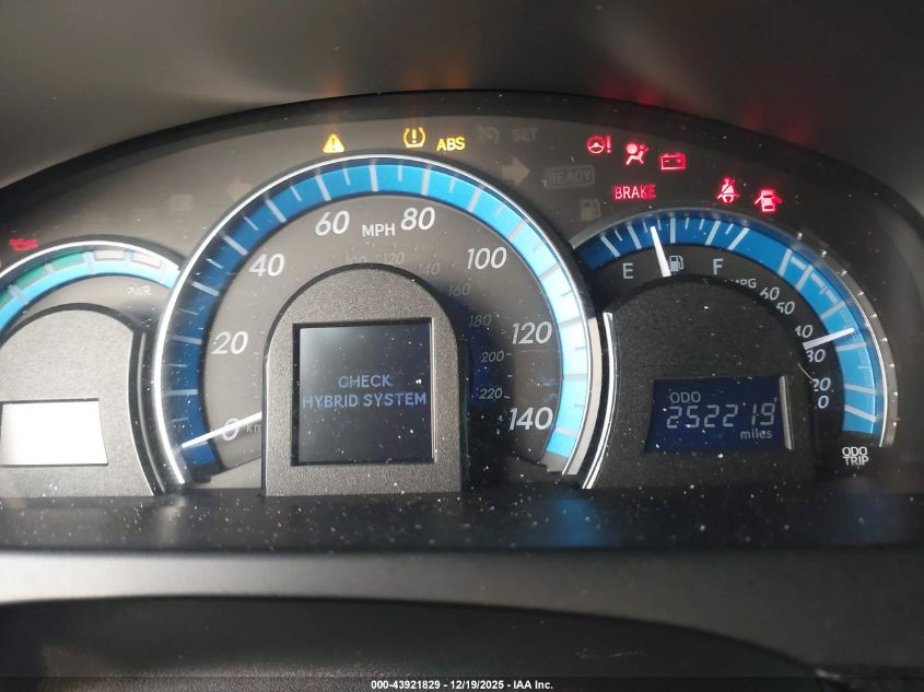 2012 Toyota Camry Hybrid Le VIN: 4T1BD1FKXCU033768 Lot: 43921829