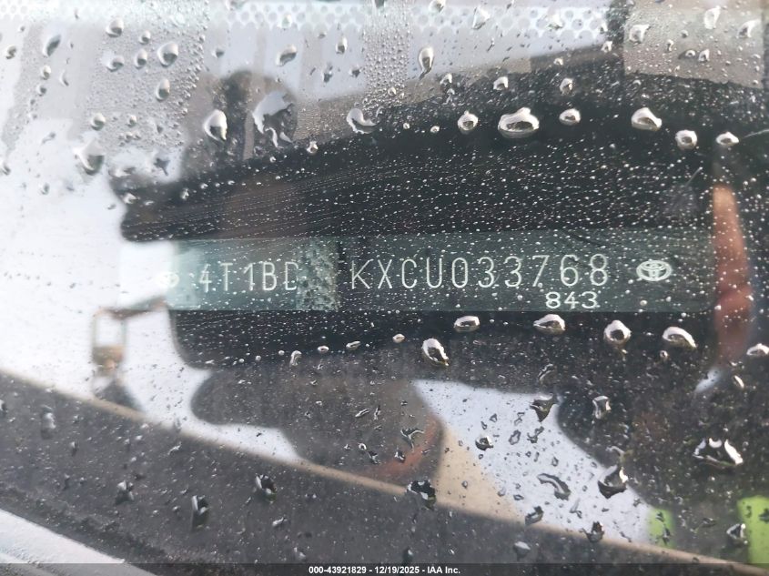 2012 Toyota Camry Hybrid Le VIN: 4T1BD1FKXCU033768 Lot: 43921829