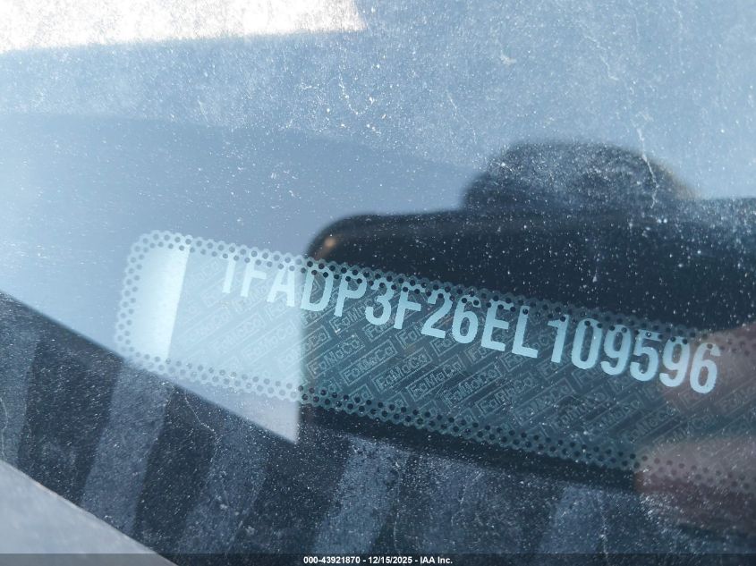 2014 Ford Focus Se VIN: 1FADP3F26EL109596 Lot: 43921870