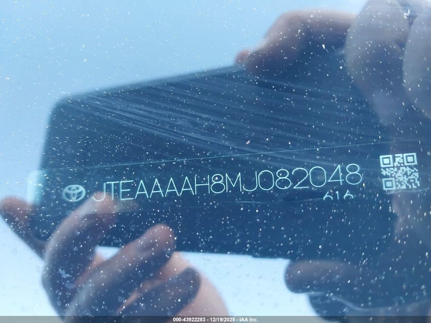 2021 Toyota Venza Le VIN: JTEAAAAH8MJ082048 Lot: 43922283