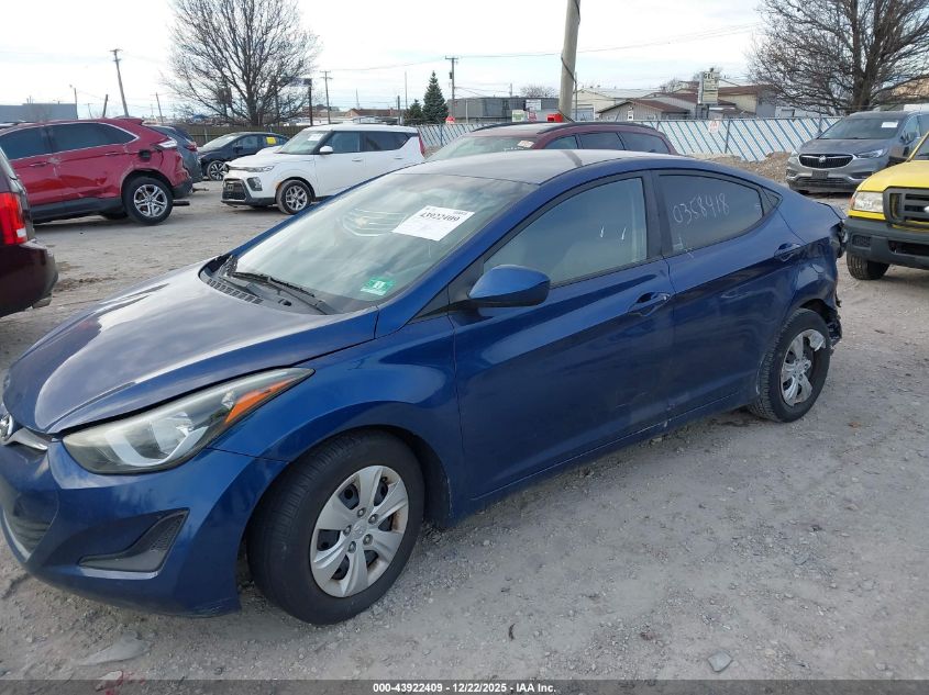 2016 Hyundai Elantra Se VIN: 5NPDH4AE7GH735020 Lot: 43922409