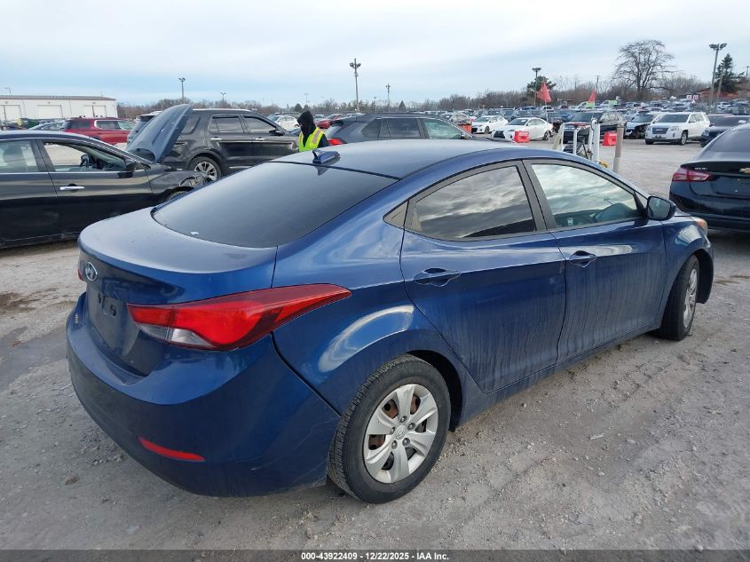 2016 Hyundai Elantra Se VIN: 5NPDH4AE7GH735020 Lot: 43922409