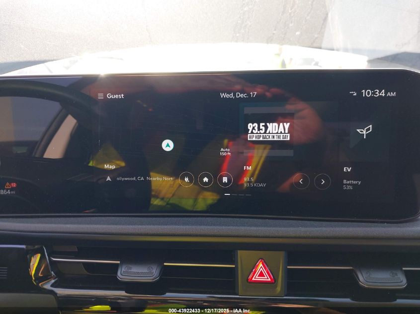 2025 Kia Ev6 Light Long Range VIN: 5XYC34JAXSG008400 Lot: 43922433