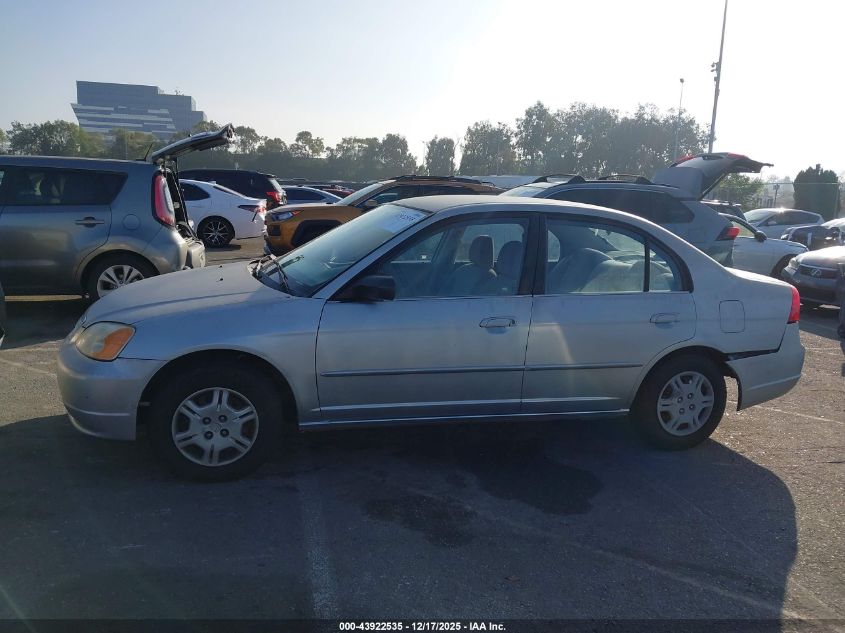 2001 Honda Civic Lx VIN: 2HGES16541H584233 Lot: 43922535