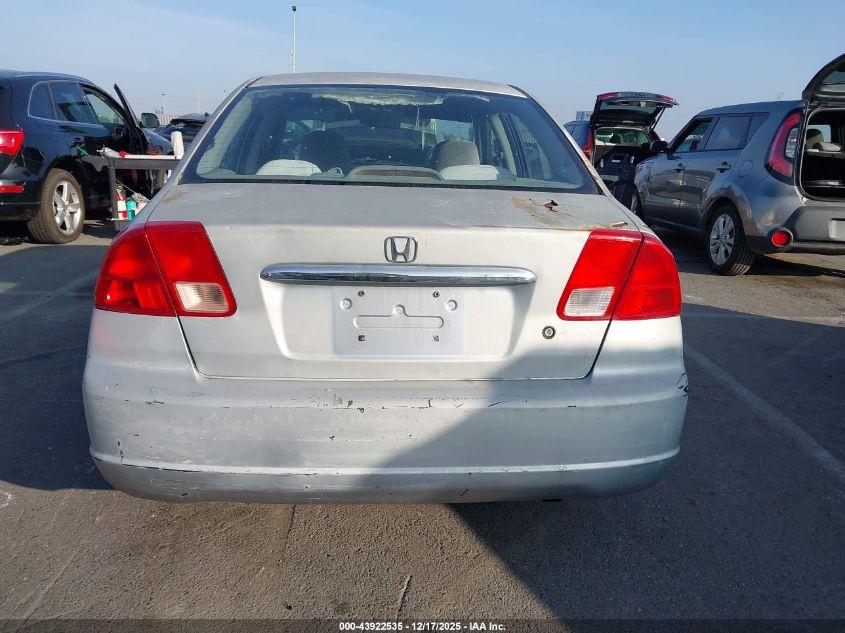 2001 Honda Civic Lx VIN: 2HGES16541H584233 Lot: 43922535