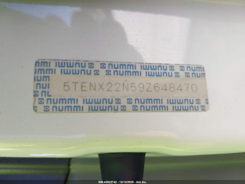 2009 Toyota Tacoma VIN: 5TENX22N59Z648470 Lot: 43922742