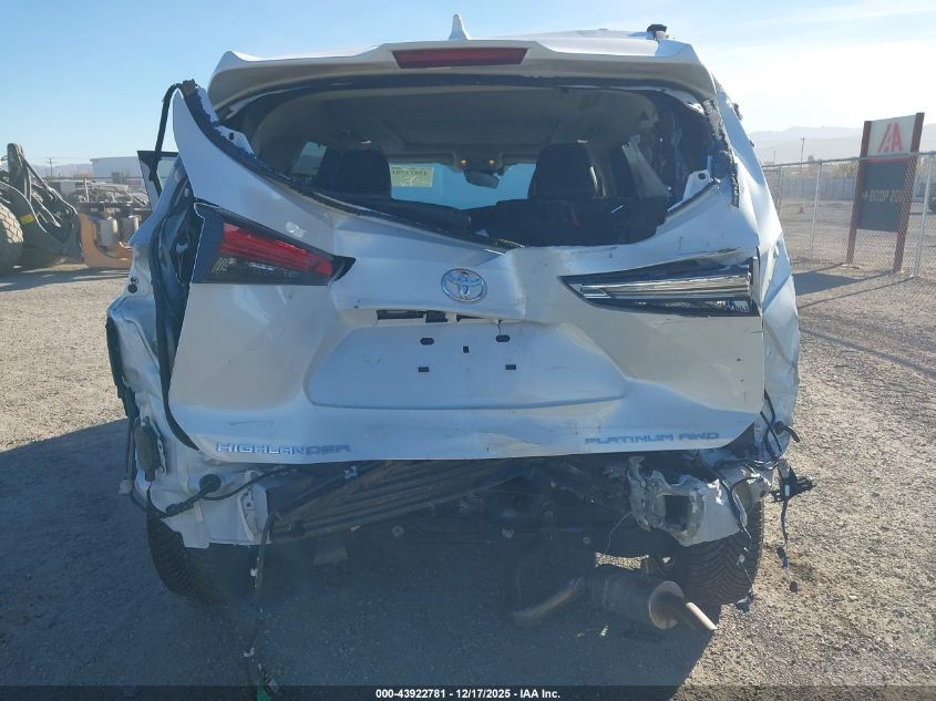 2022 Toyota Highlander Platinum VIN: 5TDFZRBH6NS253562 Lot: 43922781
