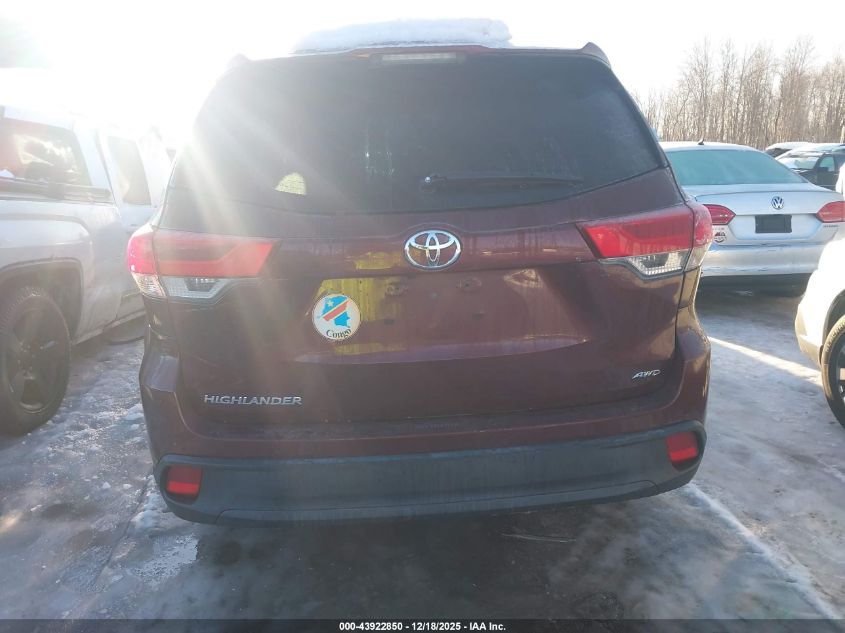 2019 Toyota Highlander Le VIN: 5TDBZRFH1KS993914 Lot: 43922850