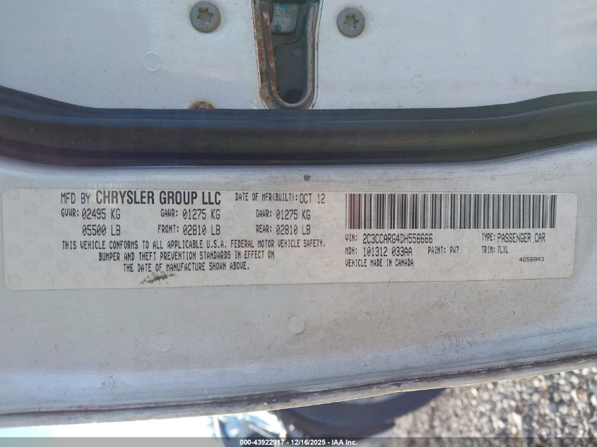 2013 Chrysler 300 Motown VIN: 2C3CCARG4DH556666 Lot: 43922917