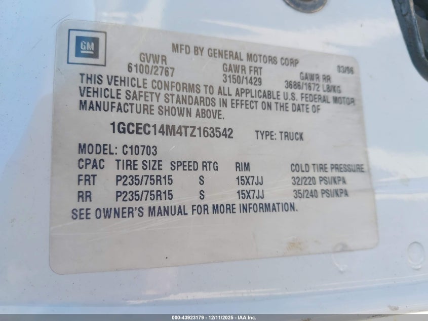 1GCEC14M4TZ163542 1996 CHEVROLET GMT-400 photo no. 9