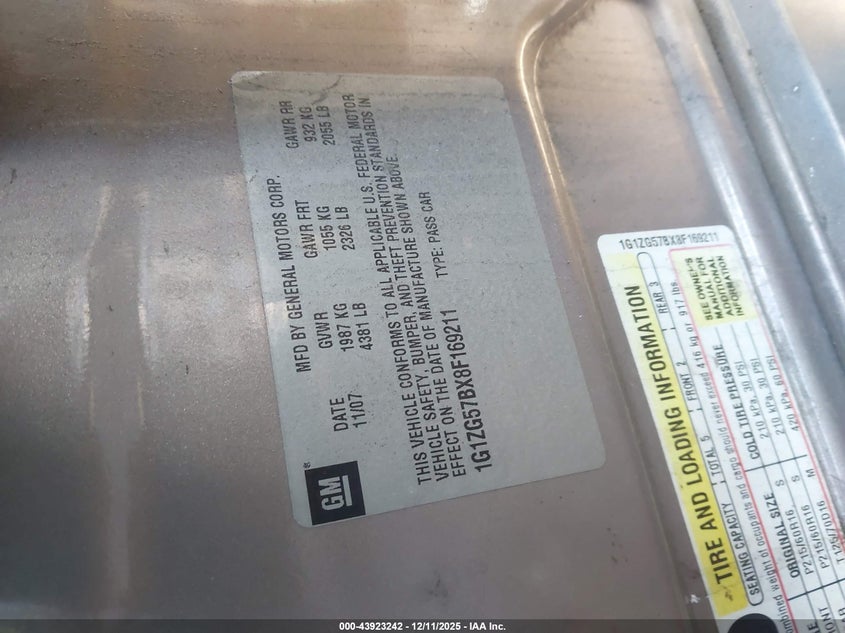 1G1ZG57BX8F169211 2008 CHEVROLET MALIBU photo no. 9