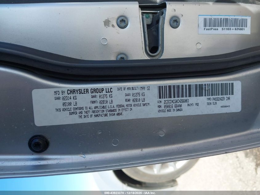 2012 Chrysler 300 Limited VIN: 2C3CCACG0CH266061 Lot: 43923378