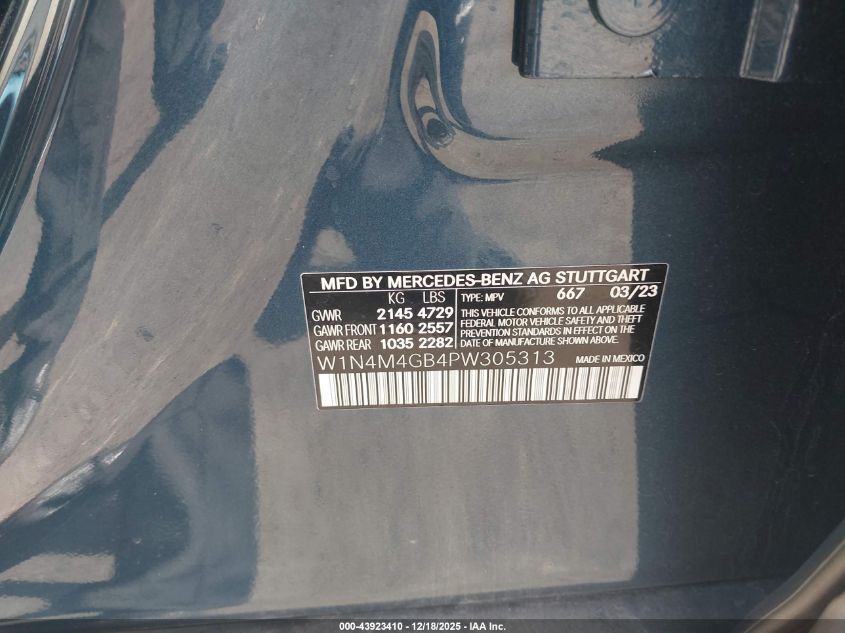 2023 Mercedes-Benz Glb 250 VIN: W1N4M4GB4PW305313 Lot: 43923410