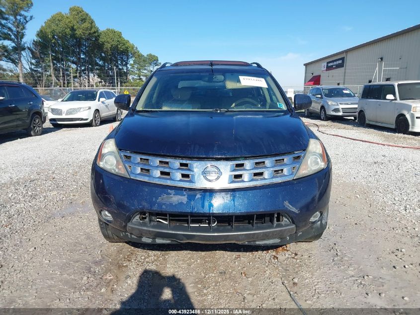 2005 Nissan Murano Se VIN: JN8AZ08T85W306218 Lot: 43923486