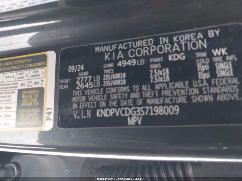 2025 Kia Sportage Hybrid Ex VIN: KNDPVCDG3S7198009 Lot: 43923718